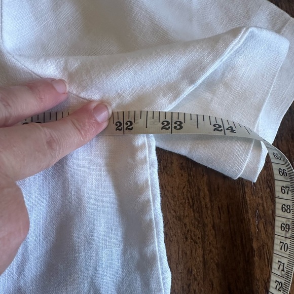 Orvis | White 100% Linen Shirt Sleeve Button Down Top w/Shell Buttons, Size M - Picture 5 of 6